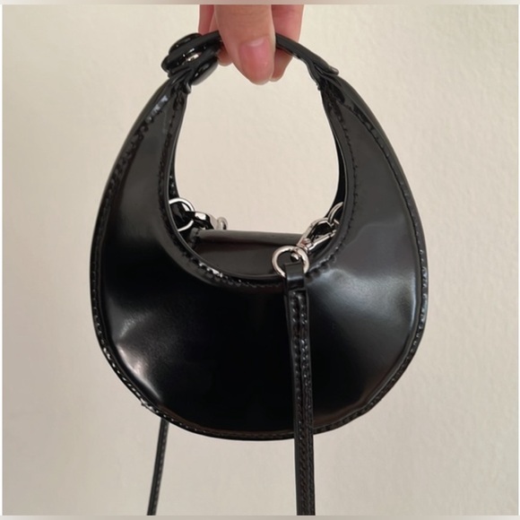 STAUD Handbags - STAUD MICRO MOON BAG BLACK POLISH original box w/ paperwork